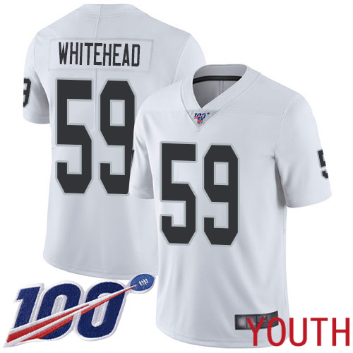 Oakland Raiders Limited White Youth Tahir Whitehead Road Jersey NFL Football #59 100th Season Vapor Jersey->women nfl jersey->Women Jersey